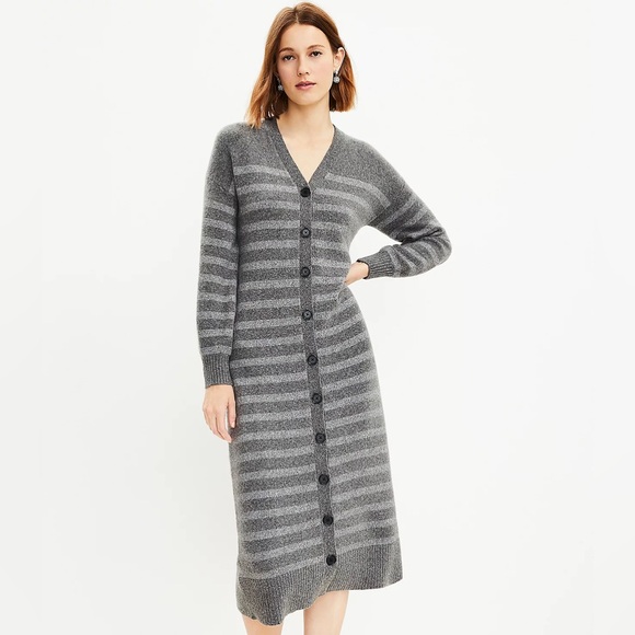 NWT Midi Soft Knit Gray Cardigan Dress - Picture 3 of 16